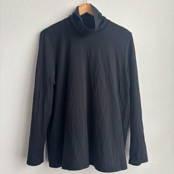 J.JILL - PureJill Relaxed Turtleneck Long Sleeve Pima Cotton Spandex Knit Top L - Picture 2 of 7